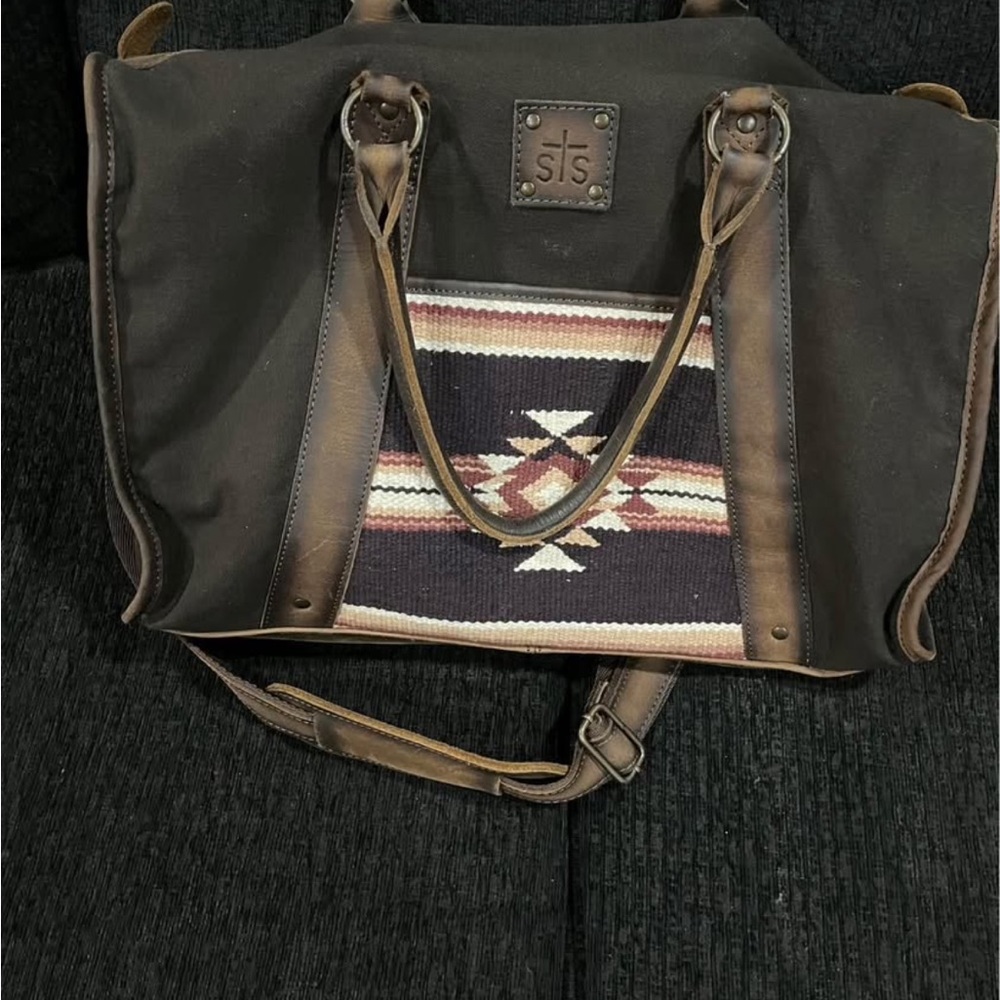 STS Ranchwear Men's Brown and Black Bag